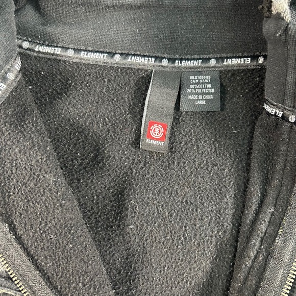 Element Plaid Sherpa Lined Hooded Jacket Mens Large Black Green Full Zip - Picture 3 of 7